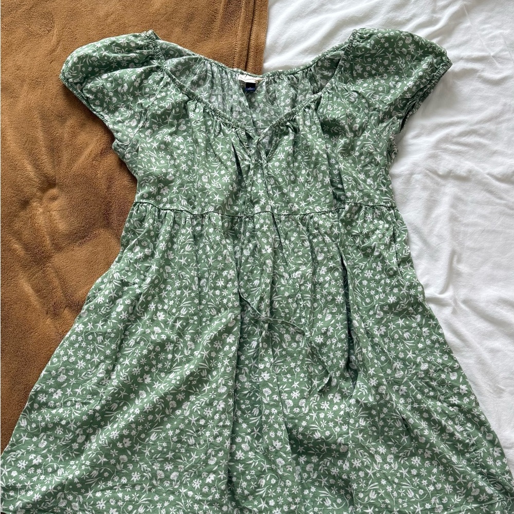 Green Floral Mini Dress